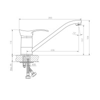 Смеситель для кухни Haiba HB4401, хром