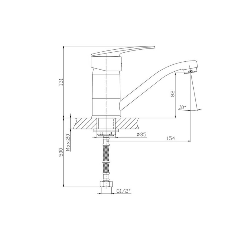 Смеситель для раковины Haiba HB4506-2, хром