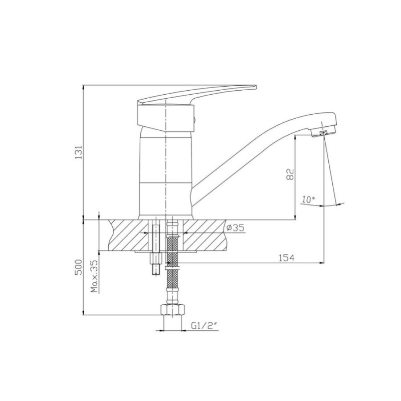 Смеситель для раковины Haiba HB4506, хром