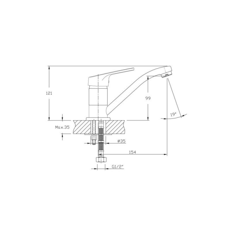 Смеситель для раковины Haiba HB4516, хром