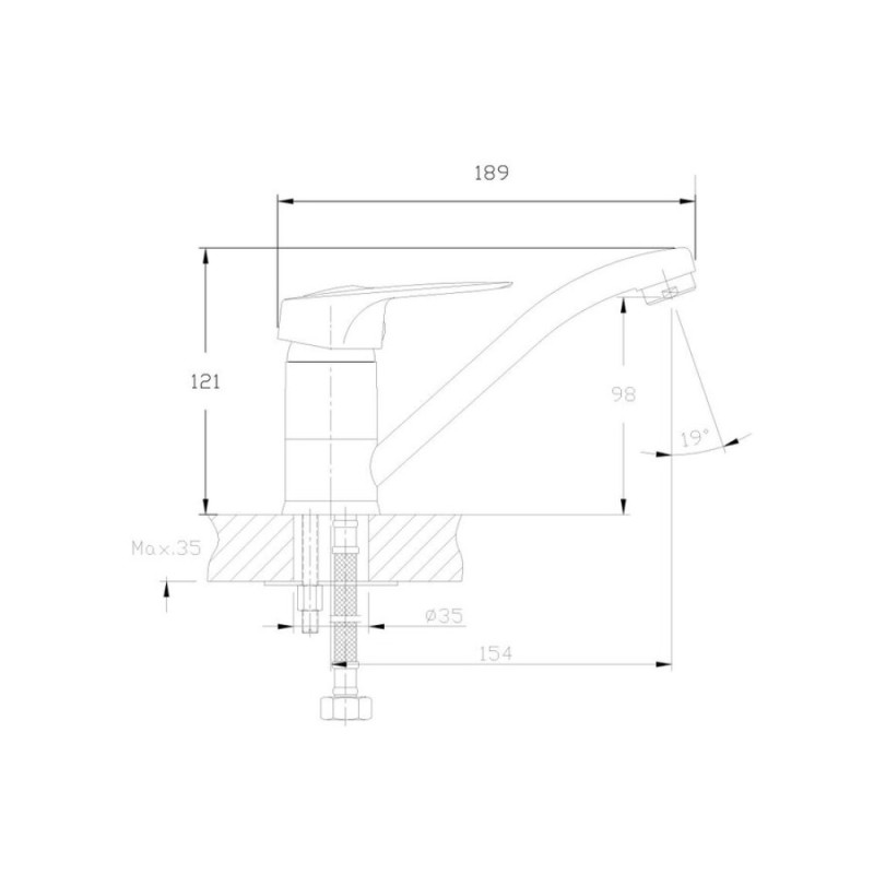 Смеситель для раковины Haiba HB4537, хром