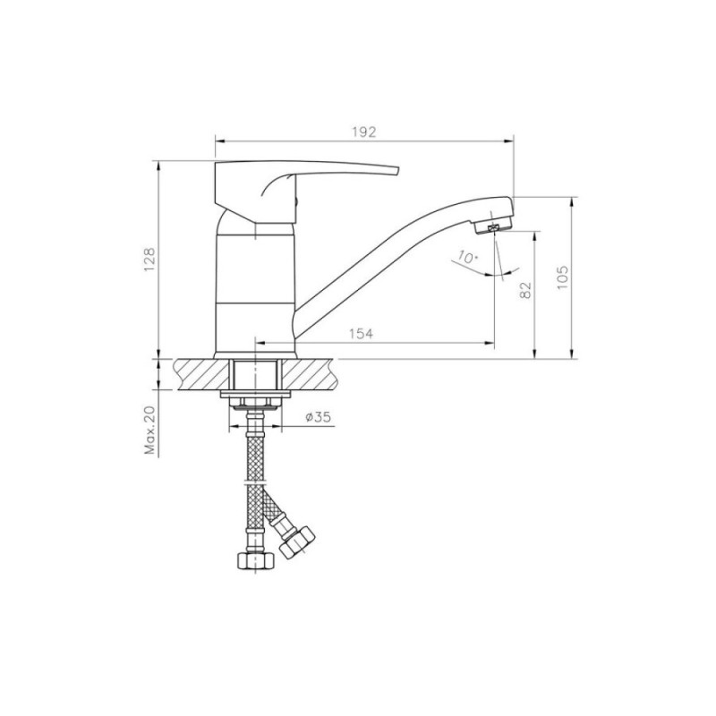 Смеситель для раковины Haiba HB4565-2, хром