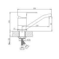 Смеситель для кухни Haiba HB45802, сталь