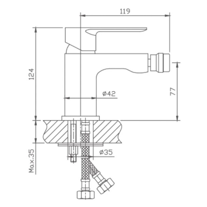 Смеситель для биде Haiba, белый/хром, HB50505-8