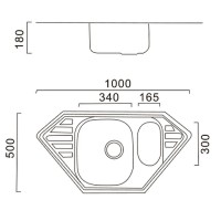 Мойка кухонная Haiba, 100 х 50 х 18 см, полированная сталь, HB5100