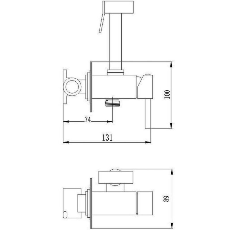 Гигиенический душ Haiba, HB5512-4, со смесителем, бронза
