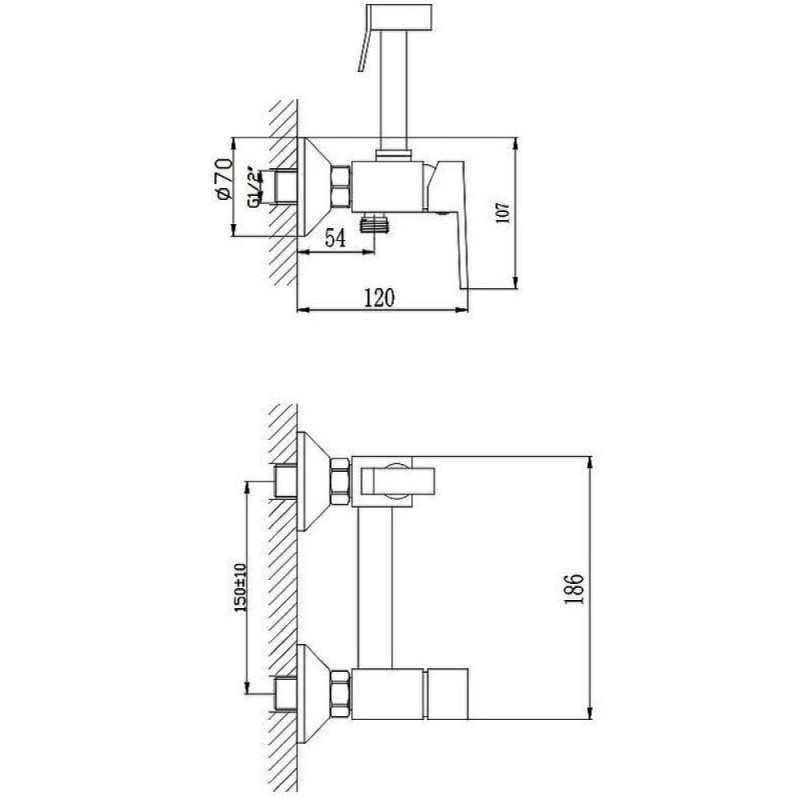 Гигиенический душ Haiba, HB5513-4, со смесителем, бронза