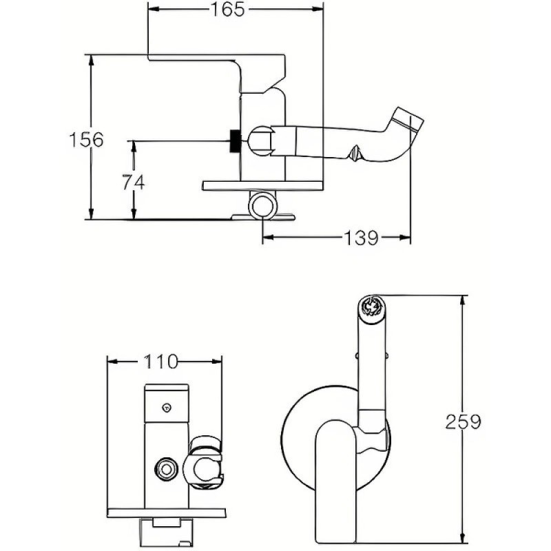 Гигиенический душ Haiba, HB55505, со смесителем, хром