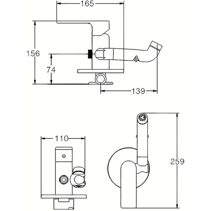 Гигиенический душ Haiba, HB55505, со смесителем, хром