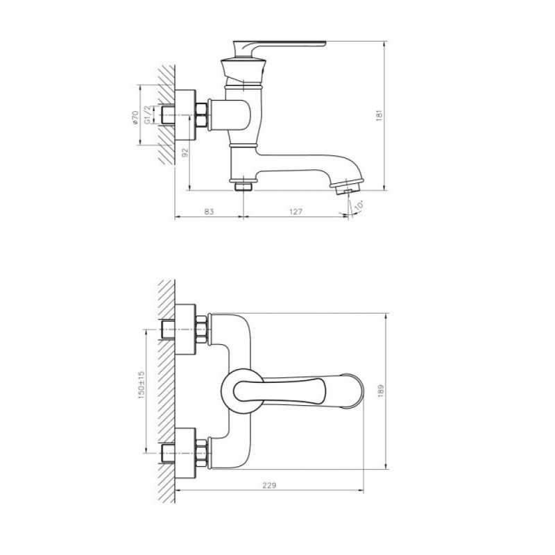 Смеситель для ванны и душа Haiba HB60181, хром