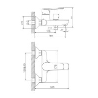 Смеситель для ванны и душа Haiba HB60198, хром