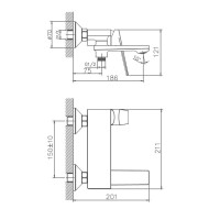 Смеситель для ванны и душа Haiba HB60533-3, пепельный