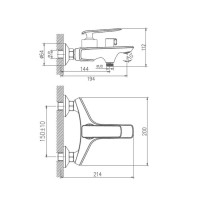 Смеситель для ванны и душа Haiba HB60548-7, черный