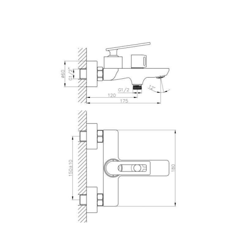 Смеситель для ванны и душа Haiba HB60589, хром
