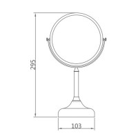 Косметическое зеркало Haiba, с увеличением, хром, HB6206