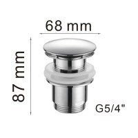 Донный клапан Haiba, для раковины, с переливом, click-clack, хром, HB63