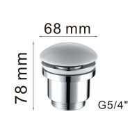 Донный клапан Haiba, для раковины, без перелива, click-clack, белый/хром, HB64-8