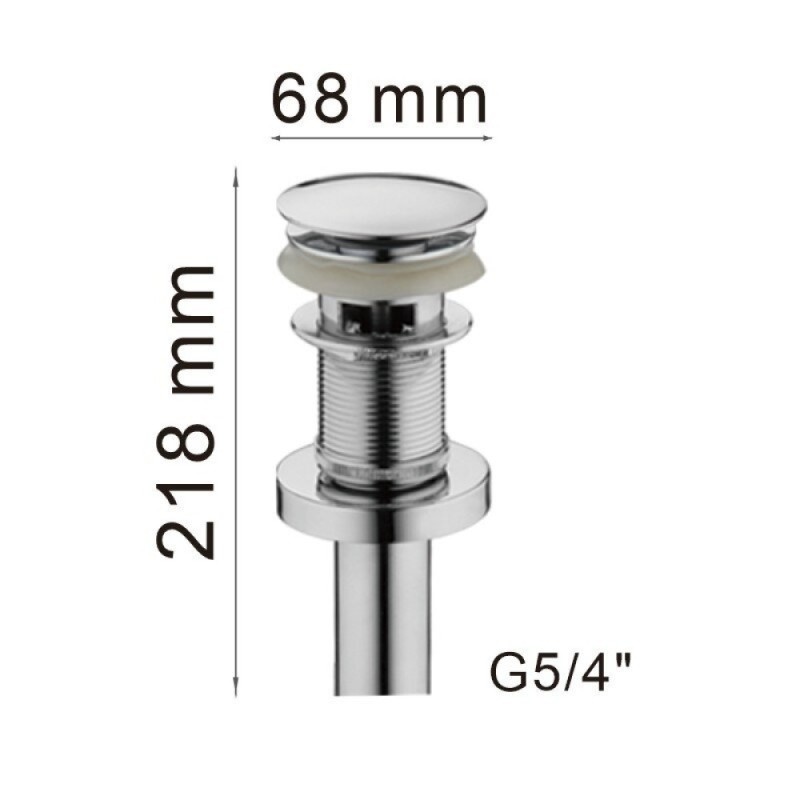Донный клапан Haiba, для раковины, с переливом, click-clack, хром, HB65-2