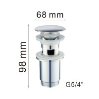 Донный клапан Haiba, для раковины, с переливом, click-clack, хром, HB65-3