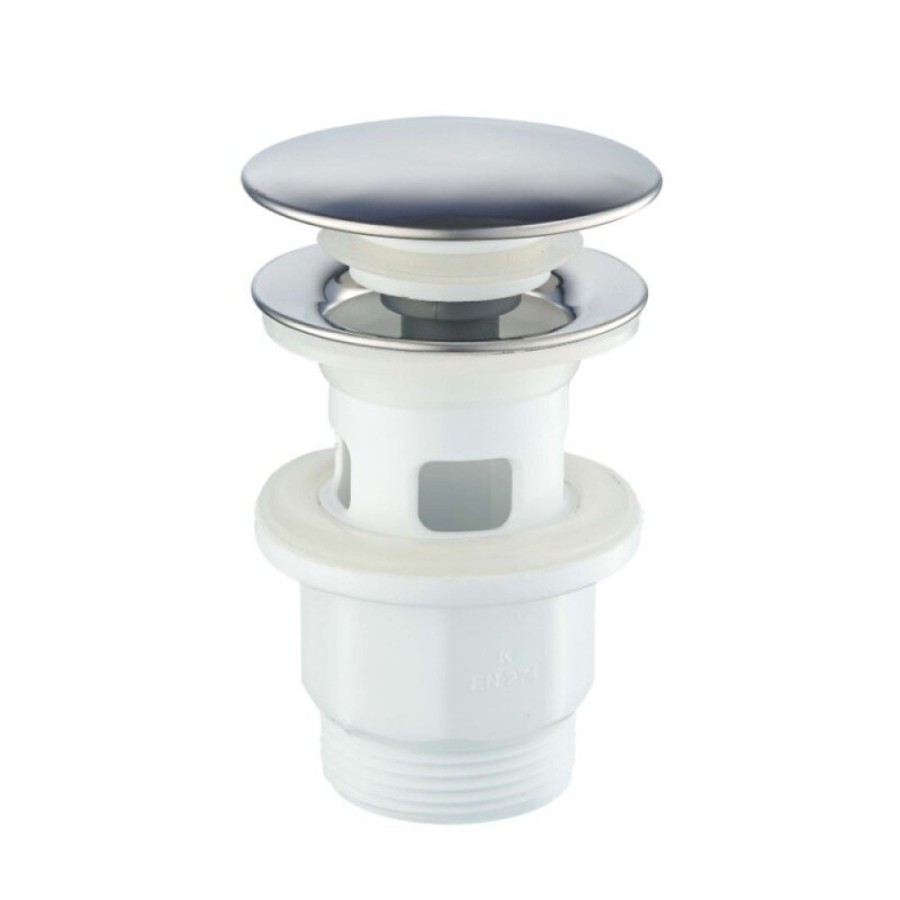 Донный клапан Haiba, для раковины, с переливом, click-clack, хром, HB65-4