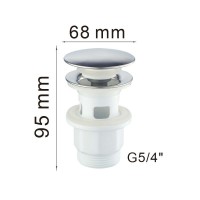 Донный клапан Haiba, для раковины, с переливом, click-clack, хром, HB65-4