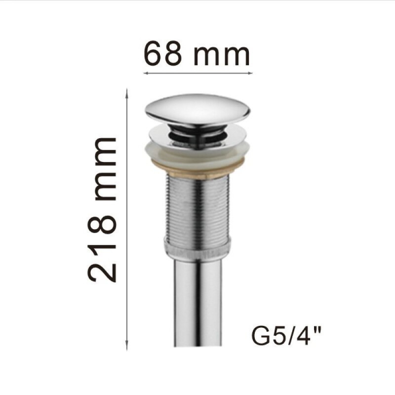 Донный клапан Haiba, для раковины, без перелива, click-clack, хром, HB65