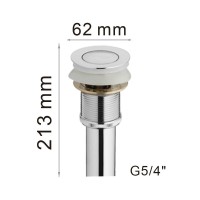 Донный клапан Haiba, для раковины, click-clack, с переливом, цвет хром, HB66-2