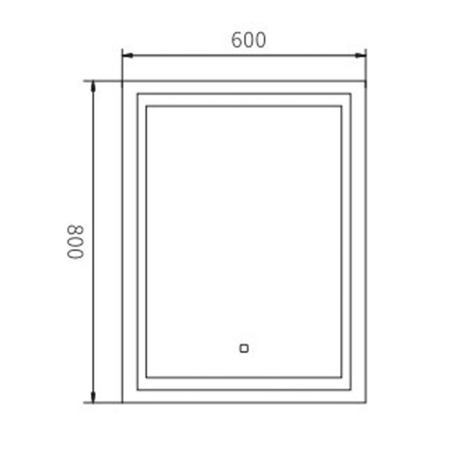 Зеркало Haiba, 60 х 80 см, с LED-подсветкой по периметру, HB660