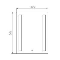 Зеркало Haiba, 50 х 70 см, с LED-подсветкой, HB663