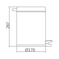 Корзина для мусора Haiba, 3 л, с педалью, HB701