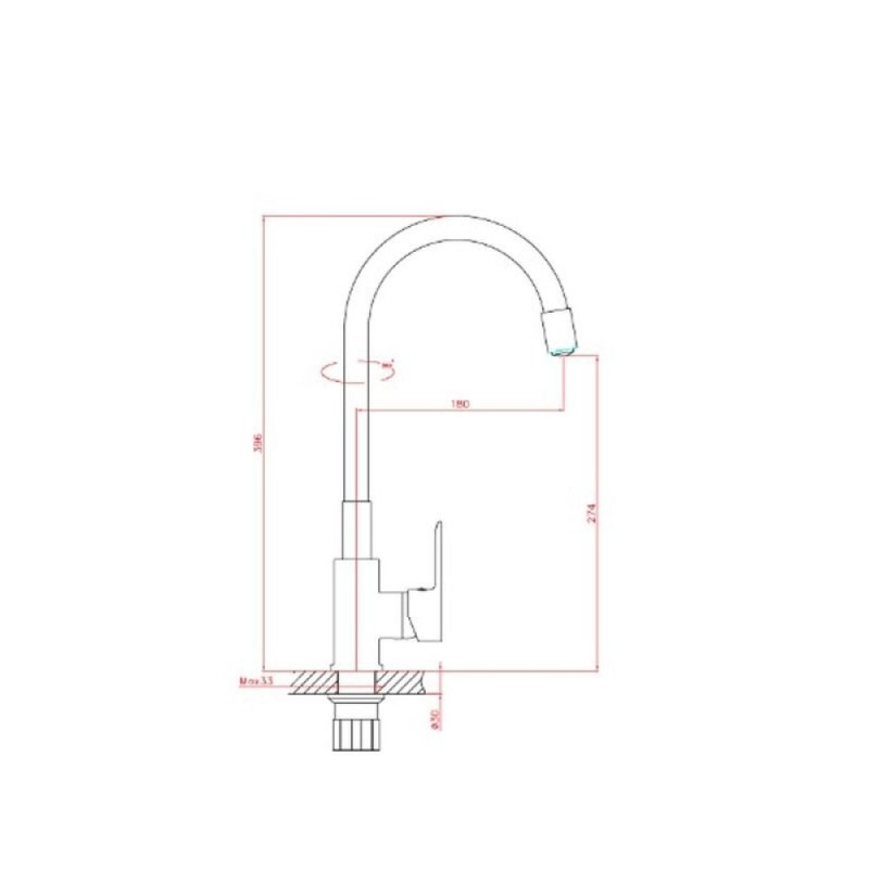 Смеситель для кухни Haiba HB70112-12 с гибким изливом, зеленый/хром
