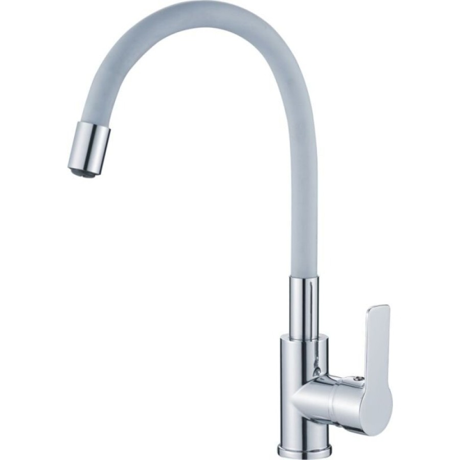 Смеситель для кухни Haiba HB70112-3 с гибким изливом, серый/хром
