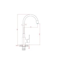 Смеситель для кухни Haiba HB70112-7 с гибким изливом, черный/хром