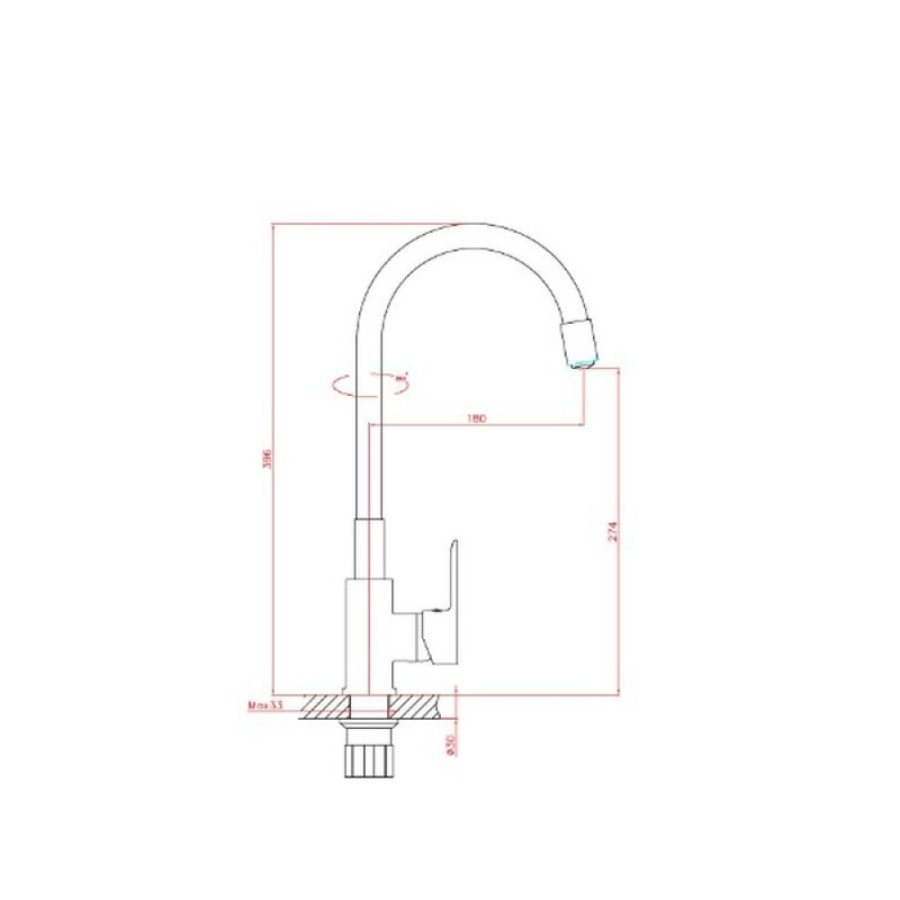 Смеситель для кухни Haiba HB70112-7 с гибким изливом, черный/хром