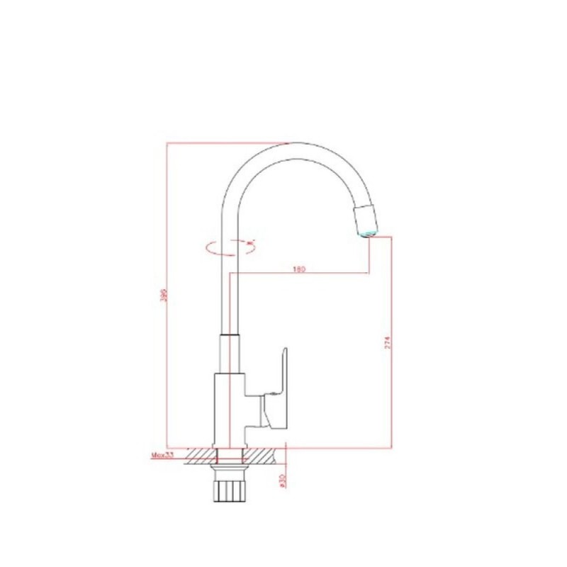 Смеситель для кухни Haiba HB70113-7 с гибким изливом, черный
