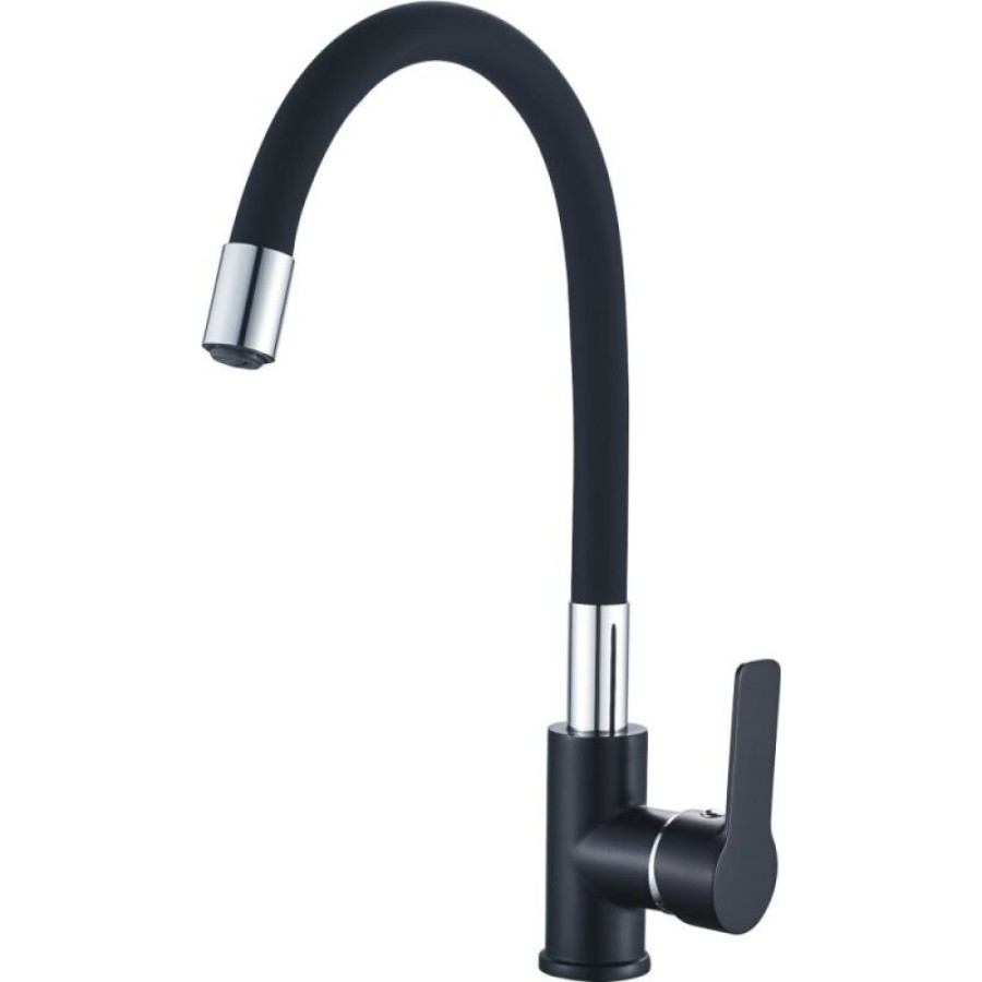 Смеситель для кухни Haiba HB70113-7 с гибким изливом, черный