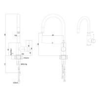 Смеситель для кухни Haiba HB70304-5, сталь