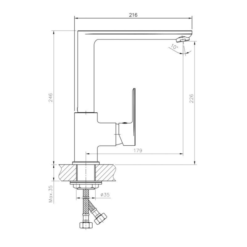 Смеситель для кухни Haiba HB70505, хром