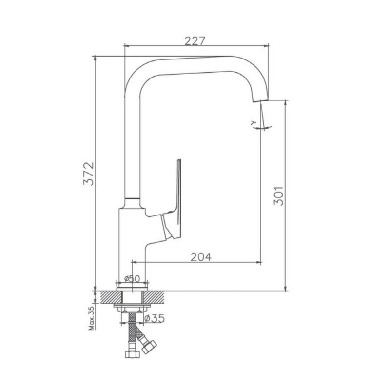 Смеситель для кухни Haiba HB70533-3, пепельный