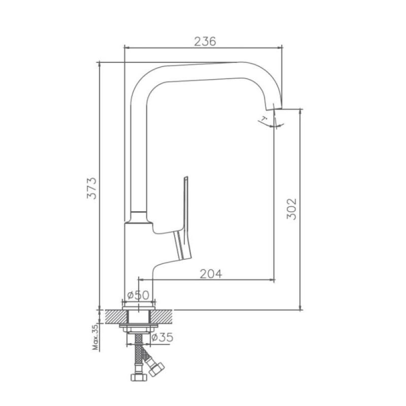 Смеситель для кухни Haiba HB70572, хром