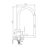 Смеситель для кухни Haiba HB70802, сталь