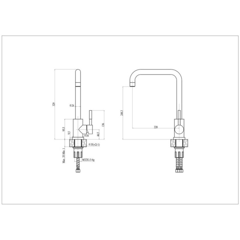 Смеситель для кухни Haiba HB71304-4, сталь