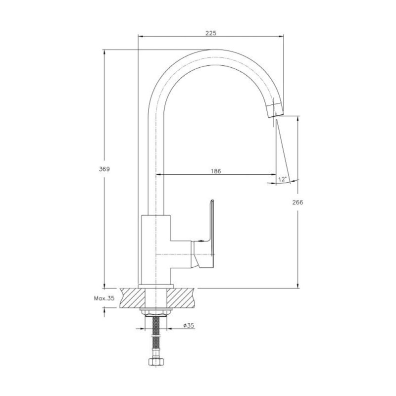 Смеситель для кухни Haiba HB71505, хром