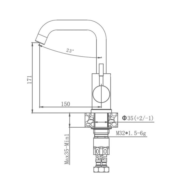Смеситель для кухни Haiba HB72304-4, сталь