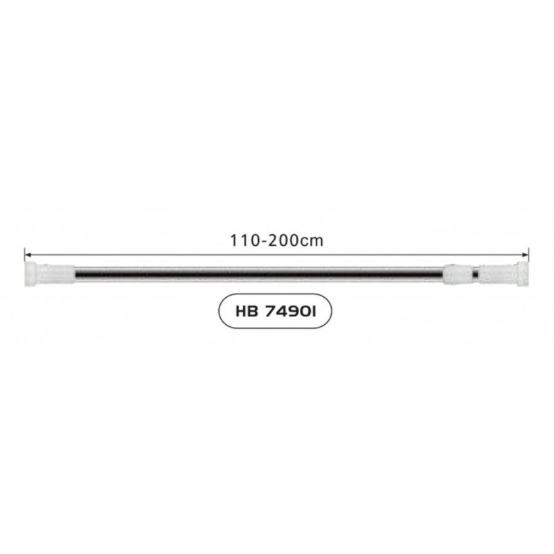 Карниз для ванной комнаты Haiba 110-200 см, прямой, HB74901