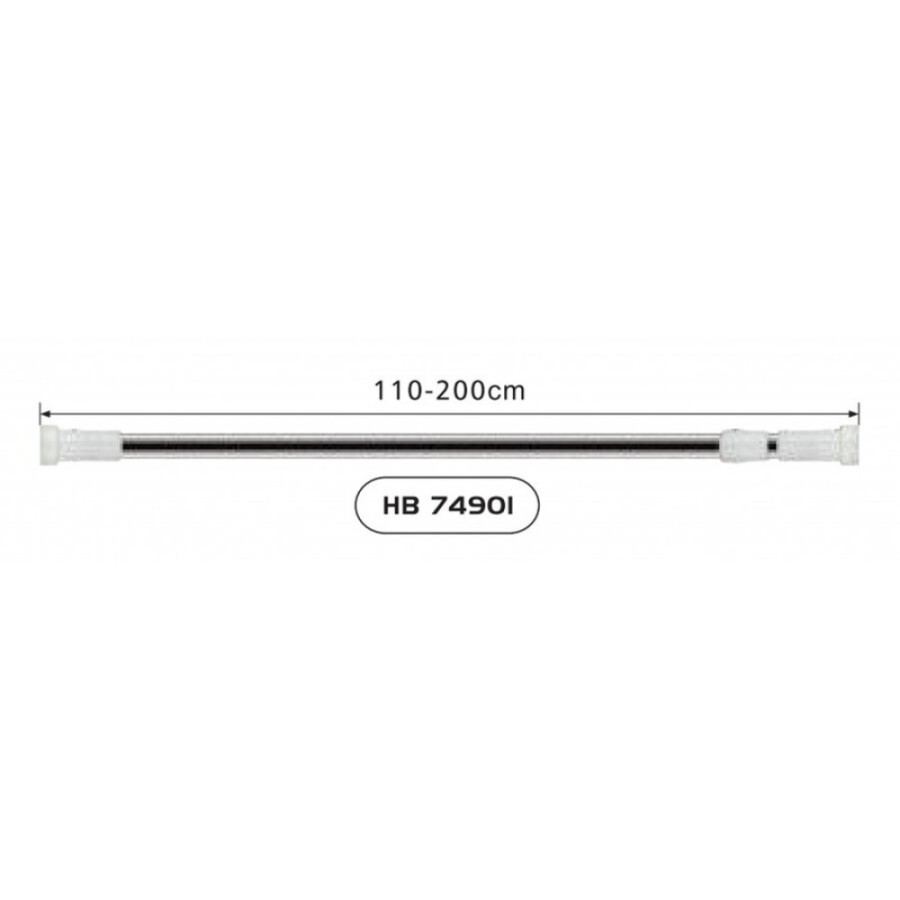 Карниз для ванной комнаты Haiba 110-200 см, прямой, HB74901