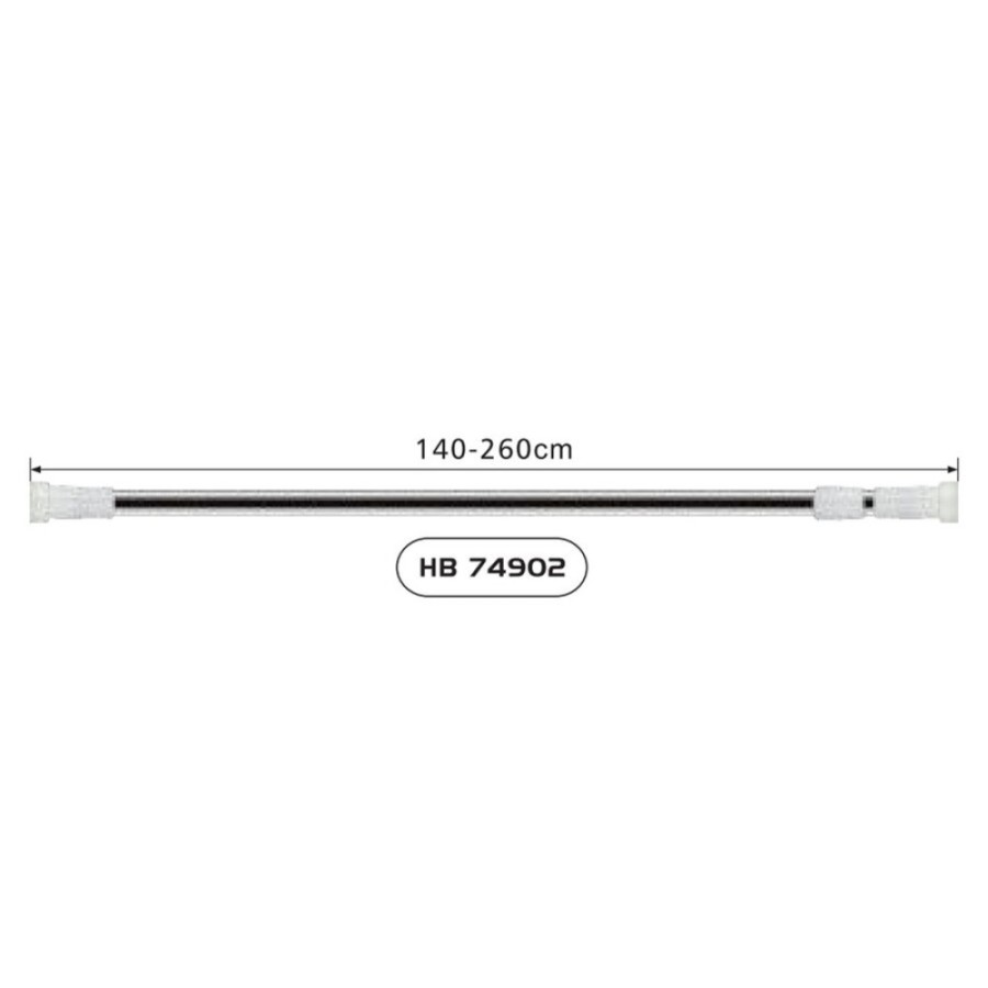 Карниз для ванной комнаты Haiba 140-260 см, прямой, HB74902