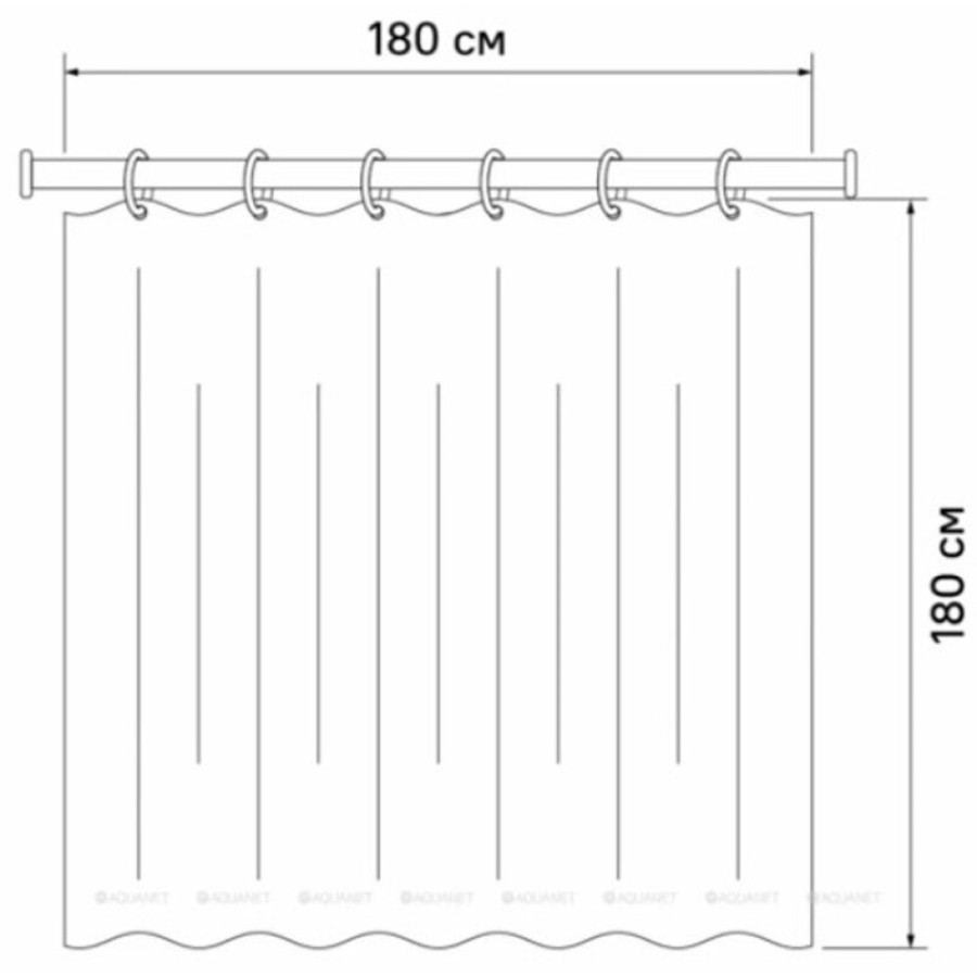 Штора для ванной Haiba 180 х 180 см, белая, принт кошки, HB75062
