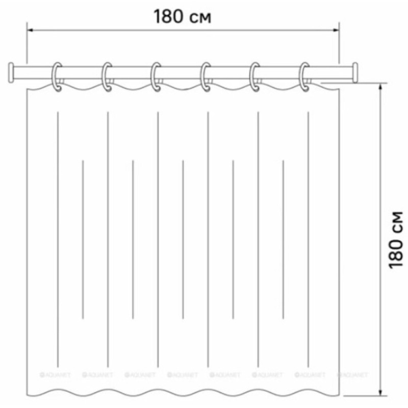 Штора для ванной Haiba 180 х 180 см, белая, принт листья, HB75064
