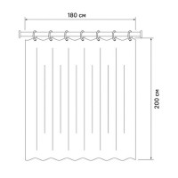Штора для ванной Haiba 180 х 200 см, 3D-эффект, белая, HB75101-1